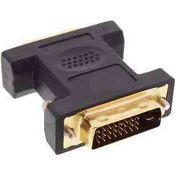 InLine 17760P, DVI-I, DVI-D, Noir, Or, Mâle/Femelle
