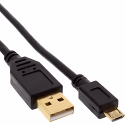 InLine 31750P, 5 m, USB A, Micro-USB B, Mâle/Mâle, Noir