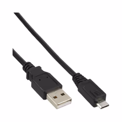 InLine 31750, 5 m, USB A, Micro-USB B, USB 2.0, Mâle/Mâle, Noir