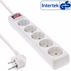 InLine 16451G, 1,5 m, Type F, Courbe, 1,5 mm², Blanc, Plastique