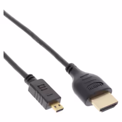 InLine 17501D, 1 m, HDMI Type A (Standard), HDMI Type D (Micro), Noir