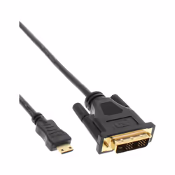 InLine 17472P, 2 m, HDMI Type C (Mini), DVI, Mâle, Mâle, Or