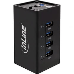 InLine 4043718214396 hub & concentrateur USB 3.2 Gen 1 (3.1 Gen 1) Type-A 5000 Mbit/s Noir