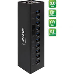 InLine 4043718214419 hub & concentrateur USB 3.2 Gen 1 (3.1 Gen 1) Type-A 5000 Mbit/s Noir