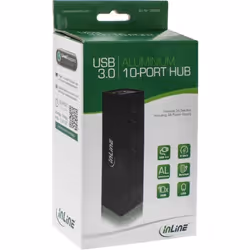 InLine 4043718214419 hub & concentrateur USB 3.2 Gen 1 (3.1 Gen 1) Type-A 5000 Mbit/s Noir