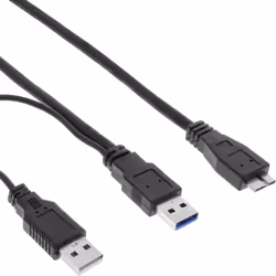 InLine 35415Y, 1,5 m, Micro-USB B, 2 x USB A, USB 3.2 Gen 1 (3.1 Gen 1), Mâle/Mâle, Noir