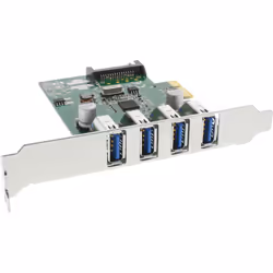 InLine 76661C, PCIe, USB 3.2 Gen 1 (3.1 Gen 1), Profil bas, 5 Gbit/s, 5000 Mbit/s