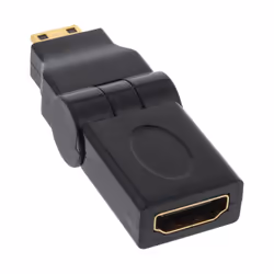 InLine 17690M changeur de genre de câble HDMI A female miniHDMI Noir