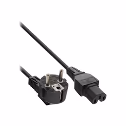 InLine Câble dalimentation IEC 60320 C15 pour CEE 7-7 (M) 1.8 m connecteur à 90° noir