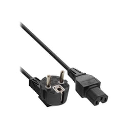InLine Câble dalimentation IEC 60320 C15 pour CEE 7-7 (M) 1.8 m connecteur à 90° noir