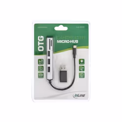 InLine OTG Cardreader with 3 Port USB Hub Adaptateur de carte (SD miniSD SDHC microSDHC SDXC miniSDXC) micro USB 2.0