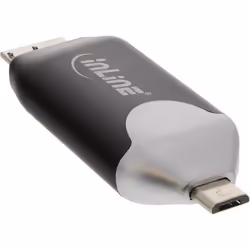 InLine 66779B, MicroSDXC, SDXC, Noir, Gris, 5000 Mbit/s, Micro-USB, USB