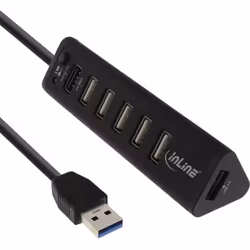InLine 4043718232369, USB 3.2 Gen 1 (3.1 Gen 1) Type-A, USB 2.0, 5000 Mbit/s, Noir, Synthétique ABS, CC