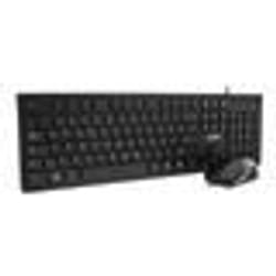 InLine 55367 clavier Souris incluse USB QWERTZ Allemand Noir