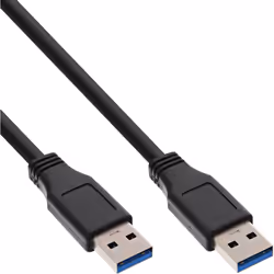 InLine 35220, 2 m, USB A, USB A, USB 3.2 Gen 1 (3.1 Gen 1), Mâle/Mâle, Noir