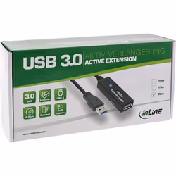 InLine 4043718235728 câble USB 15 m USB 3.2 Gen 1 (3.1 Gen 1) USB A Noir
