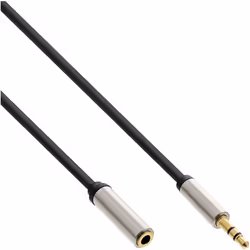 InLine 99234, 3,5mm, Mâle, 3,5mm, Femelle, 0,5 m, Noir