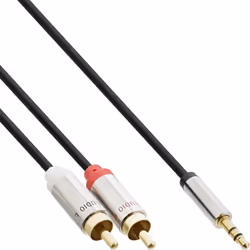 InLine 99243, 3,5mm, Mâle, 2 x RCA, Mâle, 3 m, Noir