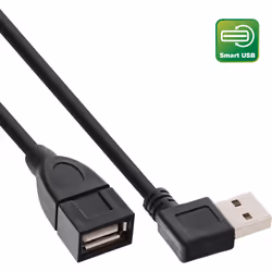 InLine 34610R, 1 m, USB A, USB A, USB 2.0, Mâle/Femelle, Noir