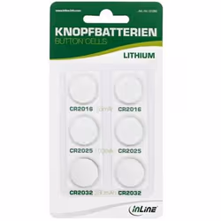 InLine 01280, Batterie à usage unique, Lithium, 3 V, 6 pièce(s), 230 mAh, Argent