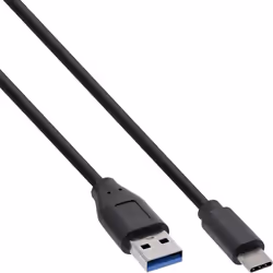 InLine 35716, 0,5 m, USB C, USB A, USB 3.2 Gen 2 (3.1 Gen 2), Mâle/Mâle, Noir