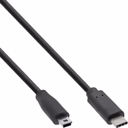 InLine 35755, 5 m, USB C, Mini-USB B, USB 2.0, Mâle/Mâle, Noir