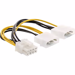 InLine 26628C, 0,15 m, PCI-E (8-pin), 2 x Molex (4-pin), Mâle, Femelle, Droit