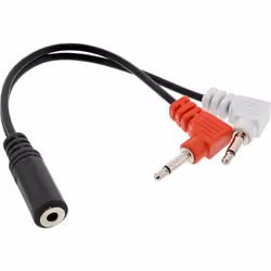 InLine 99313I, 2 x 3.5mm, Mâle, 3,5mm, Femelle, 0,15 m, Noir