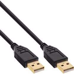 InLine 34310S, 1 m, USB A, USB A, USB 2.0, Mâle/Mâle, Noir