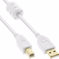 InLine 34550W, 10 m, USB A, USB B, USB 2.0, Mâle/Mâle, Blanc