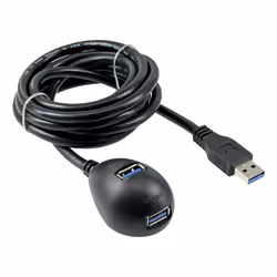 InLine 35651, 1 m, USB A, 2 x USB A, USB 3.2 Gen 1 (3.1 Gen 1), Mâle/Femelle, Noir
