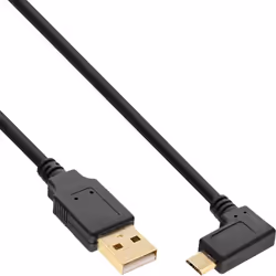 InLine 31710T, 1 m, USB A, Micro-USB B, USB 2.0, Mâle/Mâle, Noir