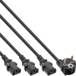 InLine 16653F câble électrique Noir 5 m CEE7/7 3 x coupleur c13