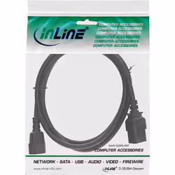 InLine 16659F câble électrique Noir 1 m Coupleur C14 Coupleur C19
