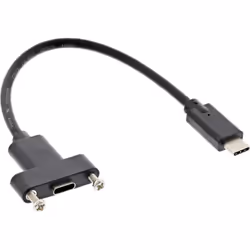 InLine 33441G, 0,2 m, USB C, USB C, USB 3.2 Gen 1 (3.1 Gen 1), Mâle/Femelle, Noir