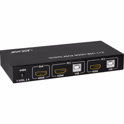 InLine 62602I commutateur écran, clavier et souris Noir