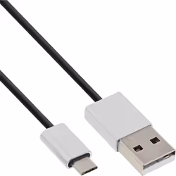 InLine 31710I, 1 m, USB A, Micro-USB B, USB 2.0, Mâle/Mâle, Noir