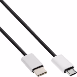 InLine 35844, 1,5 m, Micro-USB B, USB C, USB 2.0, Mâle/Mâle, Noir
