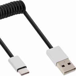 InLine 35871, 1 m, USB A, USB C, USB 2.0, Mâle/Mâle, Noir