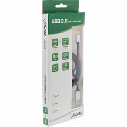 InLine 35871 câble USB 1 m USB 2.0 USB A USB C Noir