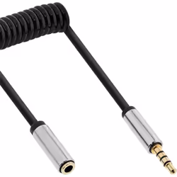 InLine 99284, 3,5mm, Mâle, 3,5mm, Femelle, 0,5 m, Noir