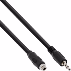 InLine 99303P, 3,5mm, Mâle, 3,5mm, Femelle, 0,6 m, Noir