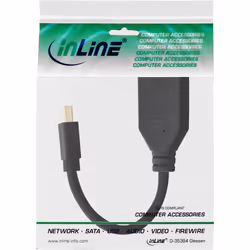 InLine 17150S, 0,15 m, Mini DisplayPort, DisplayPort, Mâle, Femelle, Noir
