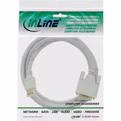 InLine 17659U câble vidéo et adaptateur 0,5 m HDMI DVI Blanc