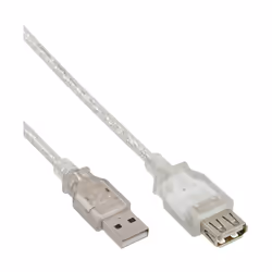 InLine 34650, 0,5 m, USB A, USB A, USB 2.0, Mâle/Femelle, Transparent