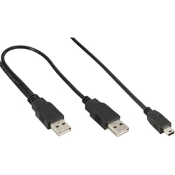 InLine 33107H câble USB 3 m USB 2.0 Mini-USB A 2 x USB Noir