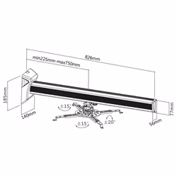 InLine 23139A support pour projecteurs Mur Noir