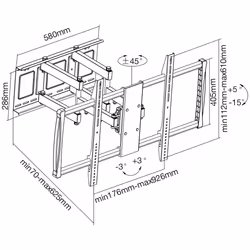 InLine 23111A support pour téléviseur 60" Noir