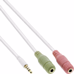 InLine 99301W, 3,5mm, Mâle, 2 x 3.5mm, Femelle, 1 m, Blanc