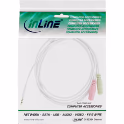 InLine 99301W câble audio 1 m 3,5mm 2 x 3.5mm Blanc